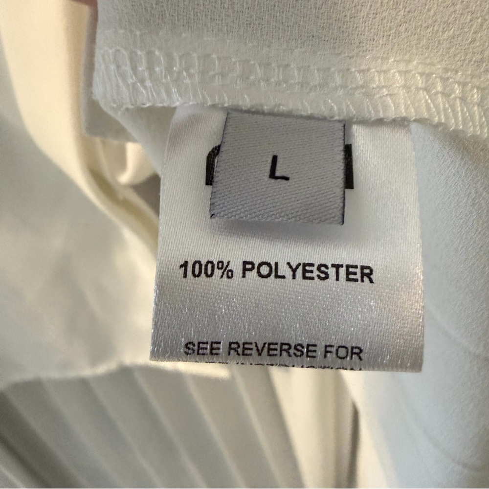 *Rare* Ruti Look in the Back Pleated Blouse Large White Office Work Business - Picture 8 of 11